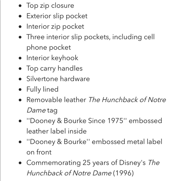 Disney Dooney & Bourke Hunchback Anniversary Tote - Picture 11 of 11